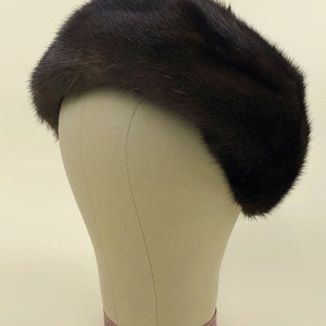 Vintage 1950s Mr. D Mink Fur Hat, 50s Mod Hat, Vintage Mr. D Designer, 60s Winter Ski Hat, Sz OSFM image 3