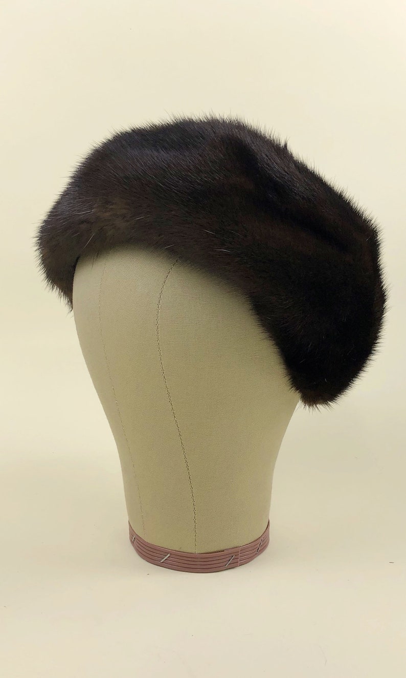 Vintage 1950s Mr. D Mink Fur Hat, 50s Mod Hat, Vintage Mr. D Designer, 60s Winter Ski Hat, Sz OSFM image 3