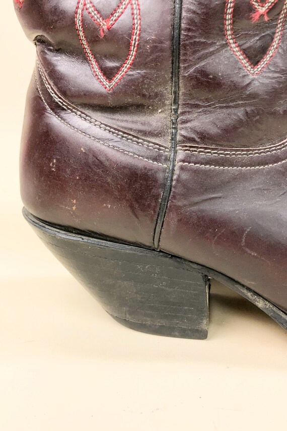 1980s Plum Leather Jaca Boots, Vintage Western Ja… - image 8