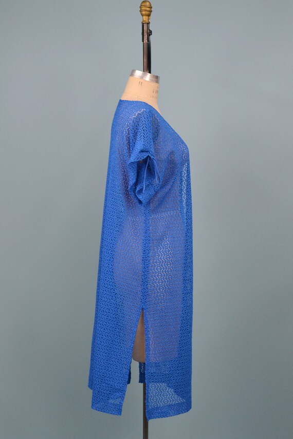 Vintage Late 70s Montgomery Ward Cobalt Blue Dres… - image 9