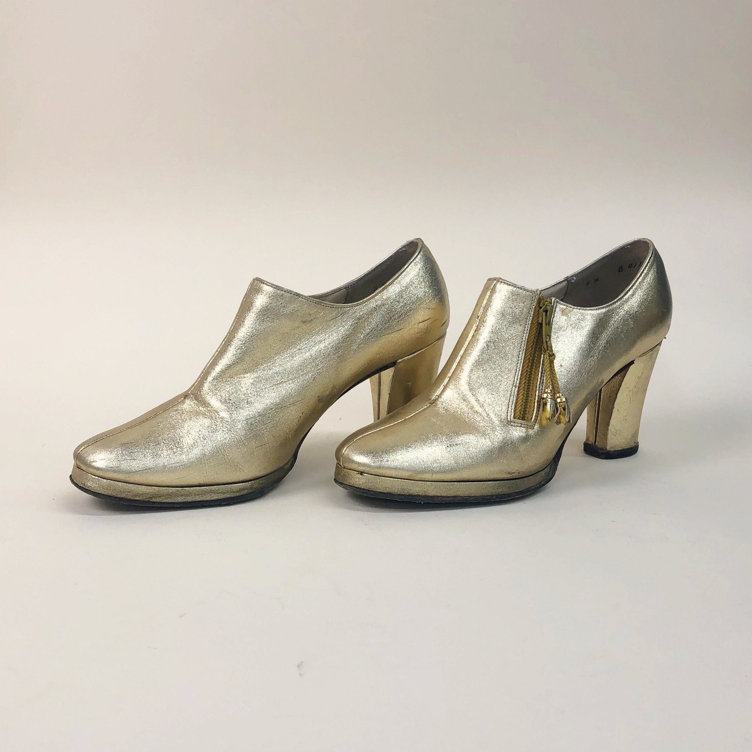 gold disco boots