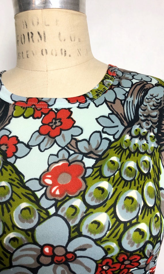 1970s Peacock Novelty Print Blouse, Vintage 70s P… - image 6