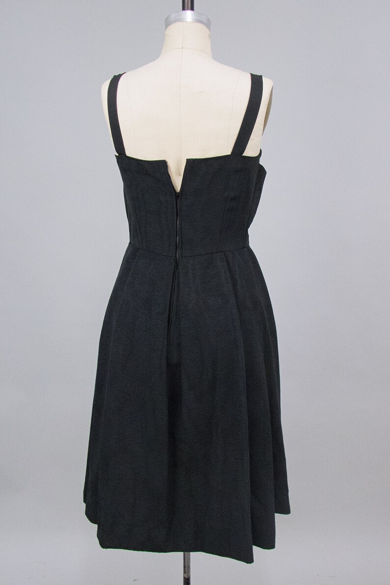 Vintage 1950s Primerose Paris Black Cocktail Dress, 50s Formal Dress, Vintage Cocktail Evening Dress, LBD, Chest 34 Waist 29 image 7