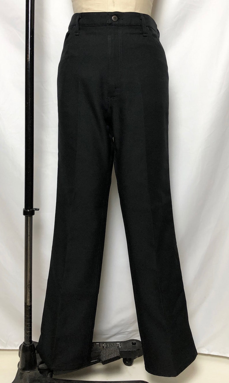 Made in The USA Vintage 1970s Black Perma Press Wrangler Pants 70s Mens Vintage Mens 38 Waist