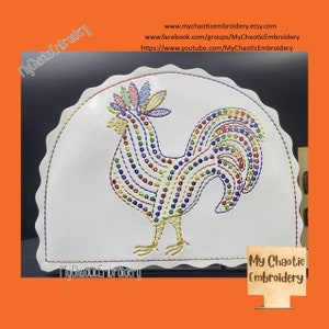 15x20 Küche Serviettenhalter Cover Hahn mit Hahn Design Digitale Datei Stickdatei Geschirr Tischwäsche