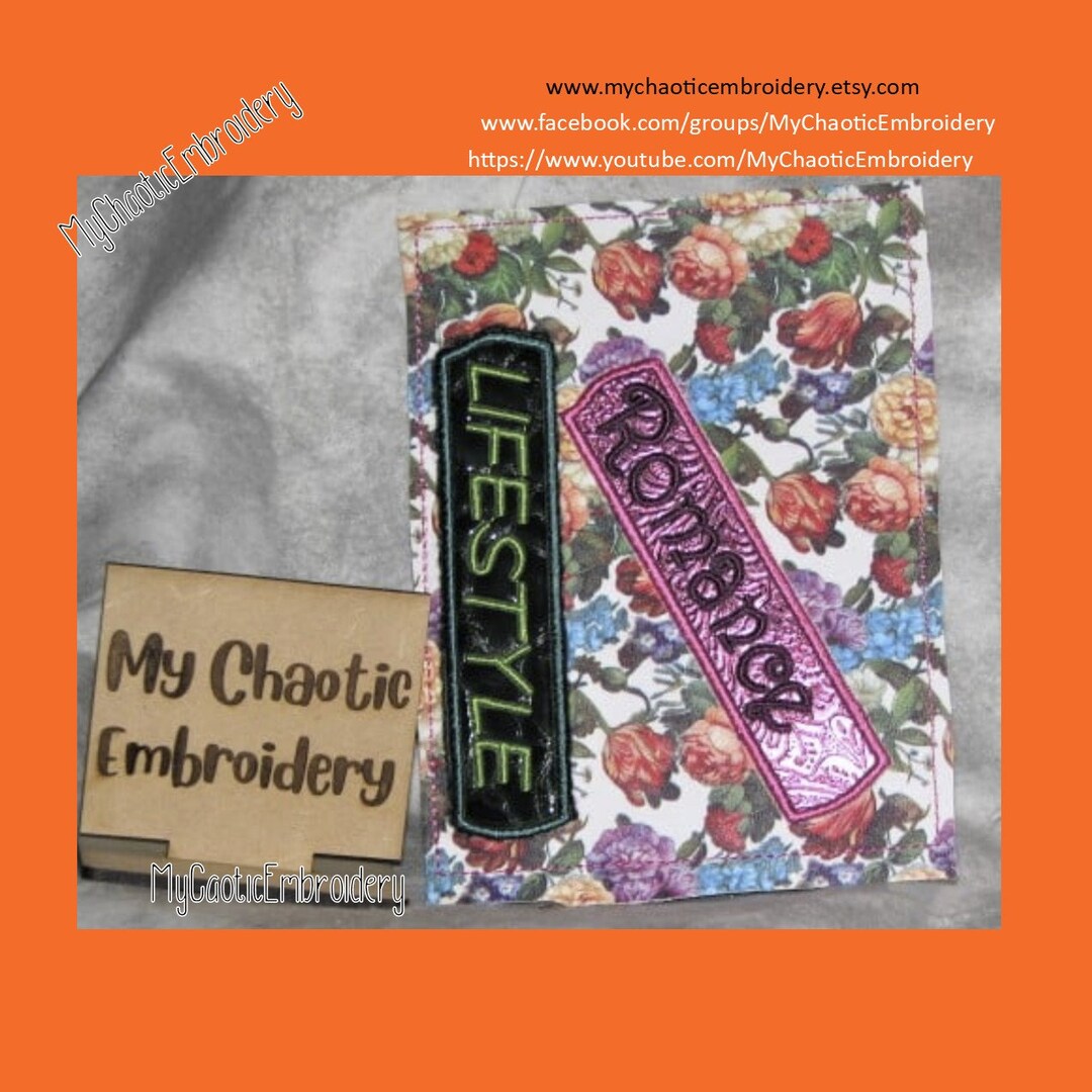 5x7 Bookend Cover LIFESTYLE ROMANCE Applique Designs Digital Etsy