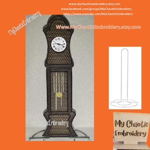 Porta rotolo di carta da cucina 5x7 Orologio a pendolo impilabile - File digitale ricamo a macchina stoviglie tovaglie