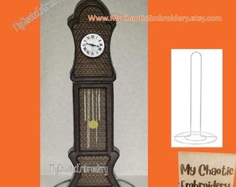 5x7 Kitchen Paper towel holder cover Grandfather Clock stackable - Digital file machine embroidery tableware tablewear