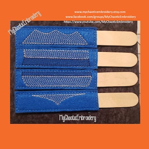 4x4 thin blue line shield red badge LEO police fire puzzle design - uses tongue depressor size - Digital file machine embroidery fill stitch