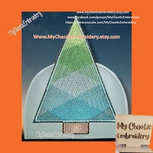 5x7 Kitchen Napkin holder cover stitched Plaid Christmas Tree dancer applique - Digital file machine embroidery tableware tablewear