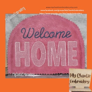 15x20 cm Serviettenhalter Cover Cover Digital WELCOME HOME Designs - Digital File File Stickmaschine Tischwäsche