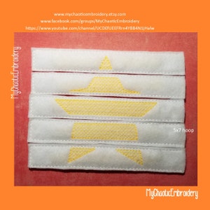 5x7 Star craft stick puzzle design - uses tongue depressor size -  Digital file machine embroidery