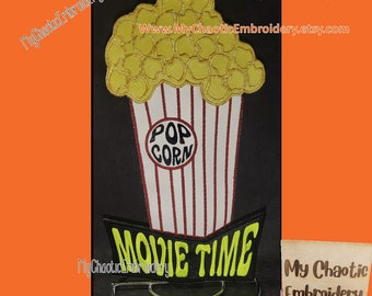 5x7 Küchenpapierhandtuchhalterbezug Movie Time Popcorn stapelbar - Digitale Dateimaschine Stickerei Geschirr Geschirr