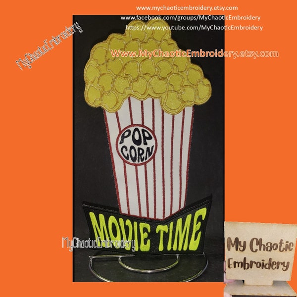 5x7 Kitchen Paper towel holder cover Movie Time Popcorn stackable - Digital file machine embroidery tableware tablewear