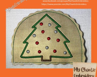 5x7 Cocina Servilletero cubierta árbol de Navidad adornos de velas apliques - Máquina de archivos digitales bordado vajilla vajilla