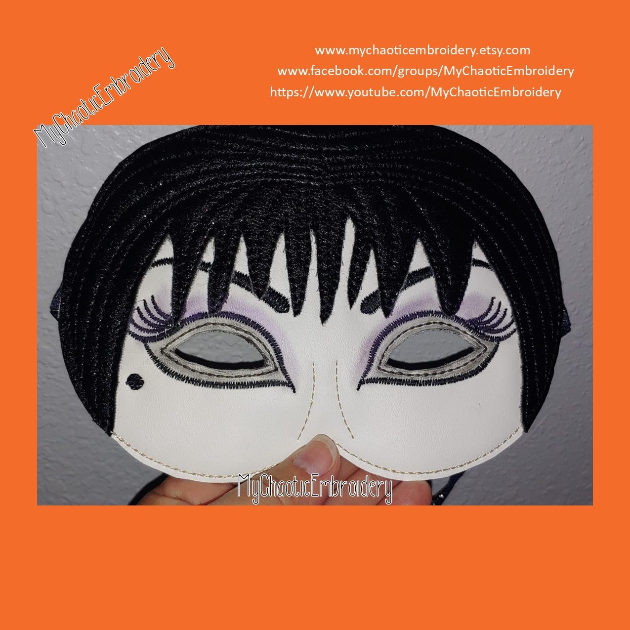 Mistress Madam Horror Beauty Macabre fall autumn Halloween mask set for 5x7 embroidery ITH design Digital file machine