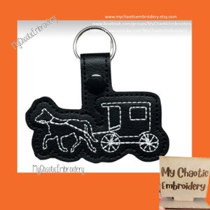 4x4 Amish Buggy Pferdekutsche Schlüsselanhänger Snaptab Full Snaptab - Digitale Datei Maschinenstickerei