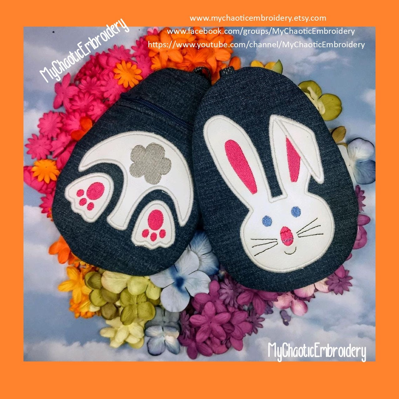 5x7 ITH Bunny Butt and Face 2 Hoopings Zipper Bag FULLY 5x7 ITH Bunny Butt and Face 2 Hoopings Zipper Bag FULLY