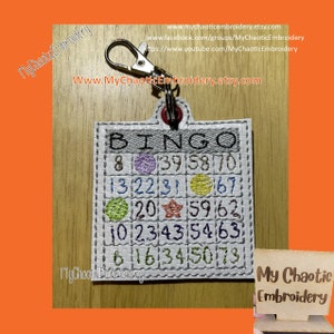 4x4 Bingo card design KF keyfob key fob Digital machine embroidery