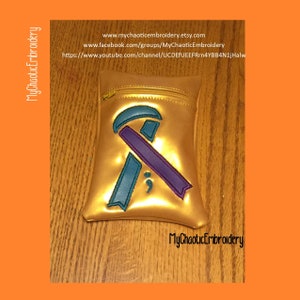 5x7 ITH Awareness Ribbon Reißverschlusstasche FULLY LINED keine sichtbaren Nähte Digitale Foto- & Videoanleitung zum Sticken