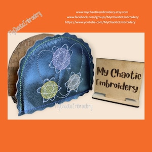 5x7 Kitchen Napkin holder cover Mid Century Modern Atomic Orbits - Digital file machine embroidery tableware tablewear