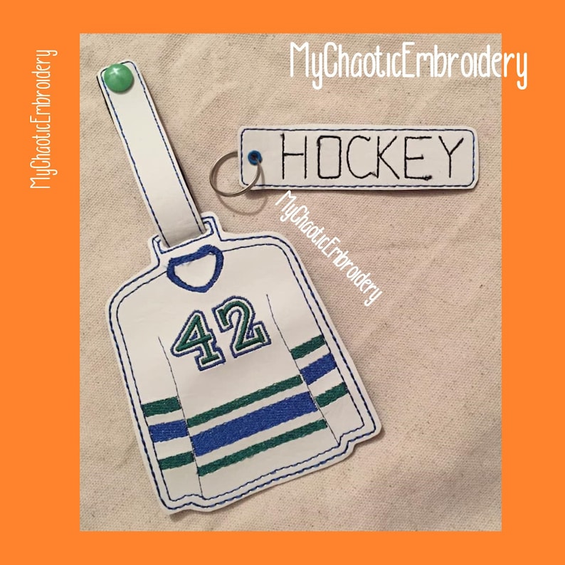 2 Design Set Hockey Bag Tag and Matching Keyfob 5x7 Read Etsy