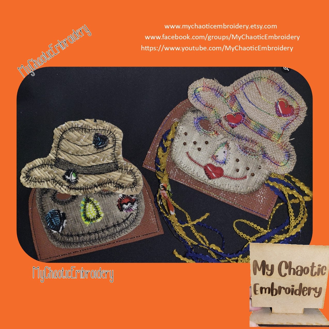 5x7 Kitchen Napkin Holder Cover Scarecrow Pair Reverse Etsy