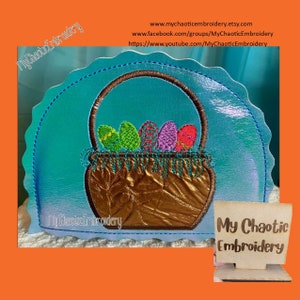 15x18 Küche Serviettenhalter Cover Ostern Korb mit gefärbten Eiern Designs - Digitale Datei Stickdatei Geschirr Tischwäsche