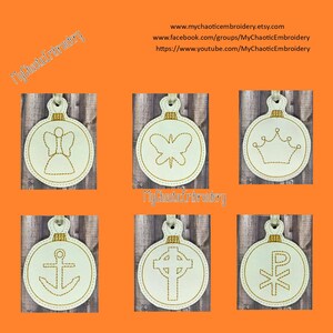 Descarga digital. Set 3 Chrismon Christmas set de 6 - Diseños de adornos para llaves de 4 x 4 - Archivo digital Diseño de bordado a máquina