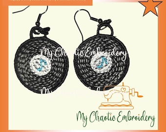 4x4 FSL Free Standing Lace Phonograph record music Earrings fish hook hardware Digital machine  embroidery disposable to go plastic