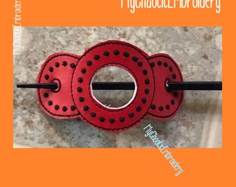 Hair Barrette Slide Triple section - monogram ready or cutout - 4x4 and 5x7 multi -  Digital file machine embroidery