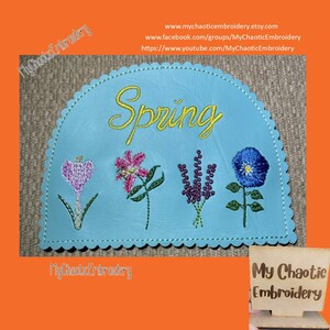 15x20 Küche Serviettenhalter Cover Frühlingsblumenvielfalt - Digitale Datei Stickdatei Geschirr Tischwäsche