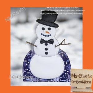 15x18 Küche Serviettenhalter Cover Schneemann und Schneefrau 2 Styles jeweils Applikation - Digitale Datei Stickmaschine Geschirr Tischwäsche