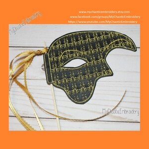 3 styles Mardi Gras crawfish mask set for 1/8&quot; dowel elastic/ribbon 5x7 applique ITH embroidery design - Digital file machine applique