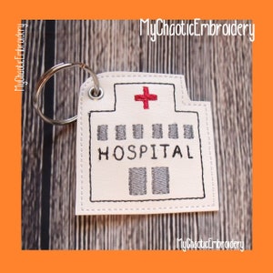 Hospital Medical Facility Clinic Doctors Office ER 4x4 Key Fob - Digital file machine embroidery  design