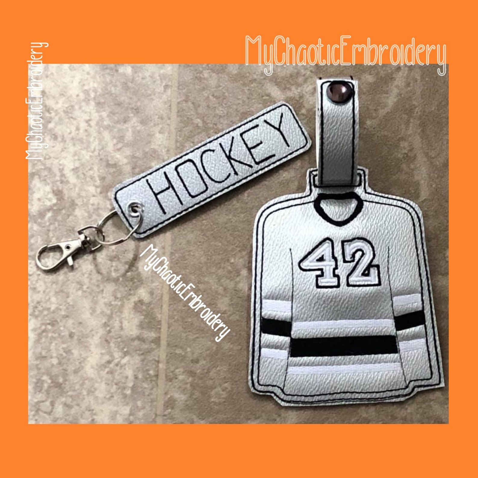 2 Design Set Hockey Bag Tag and Matching Keyfob 5x7 Read Etsy