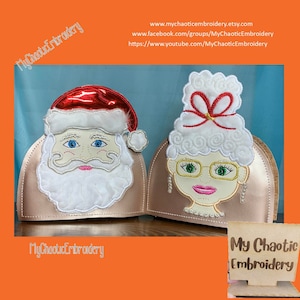 15x20 Serviettenhalter Bezug Nikolaus Frau Nikolaus Paar Applikation - Digitale Datei Stickdatei Geschirr Tischwäsche