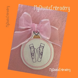Ballerina Dancer Ballet Shoes 4x4 Ornament Hanger Designs - Digital file machine embroidery design