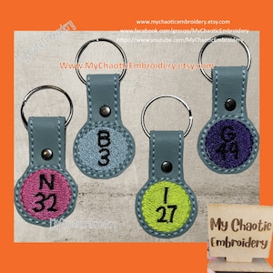 4x4 Bingo ball snaptab designs KF brelok brelok cyfrowy maszynowy haft