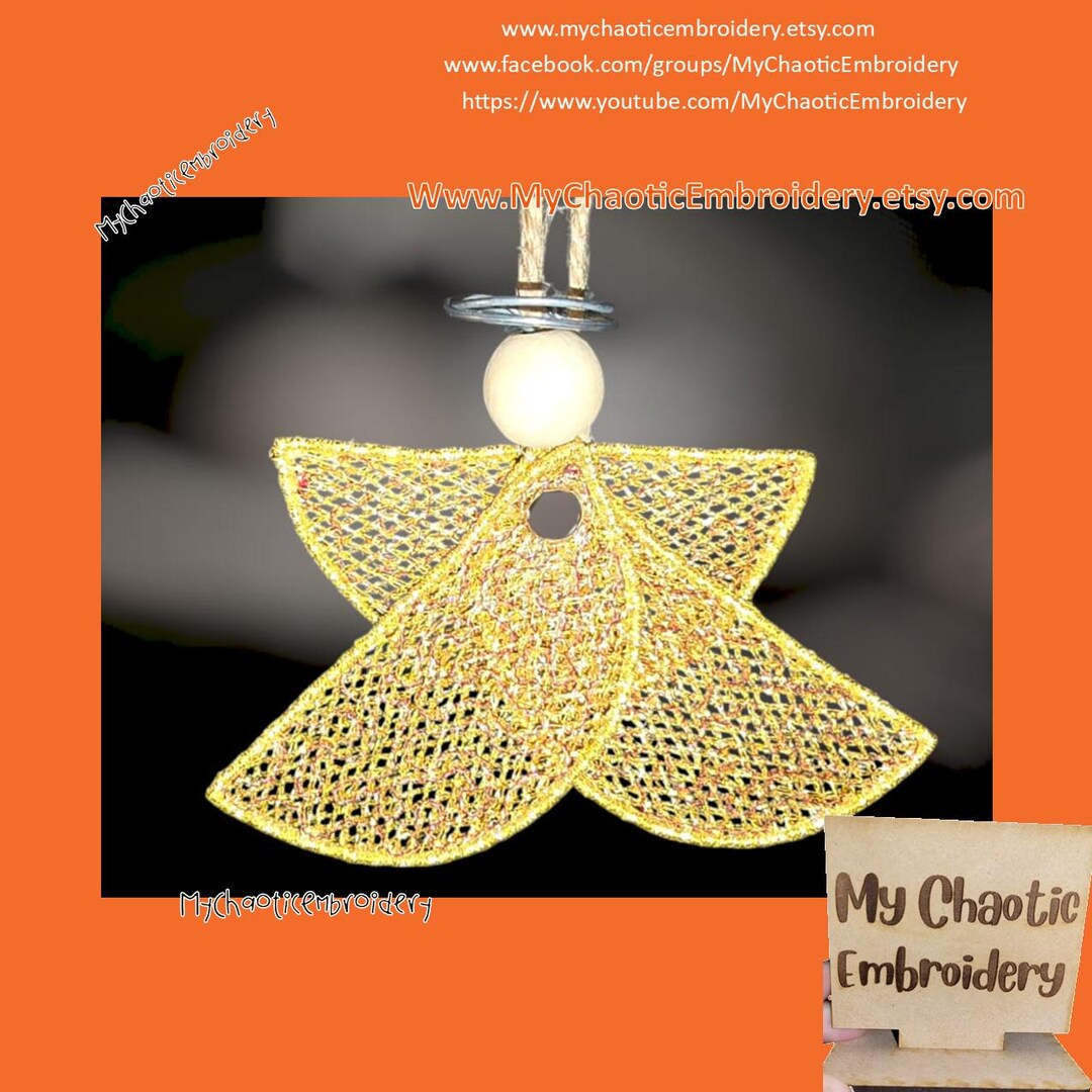 Angel Ornament Free Standing Lace FSL or Vinyl/felt Version Designs 2 ...