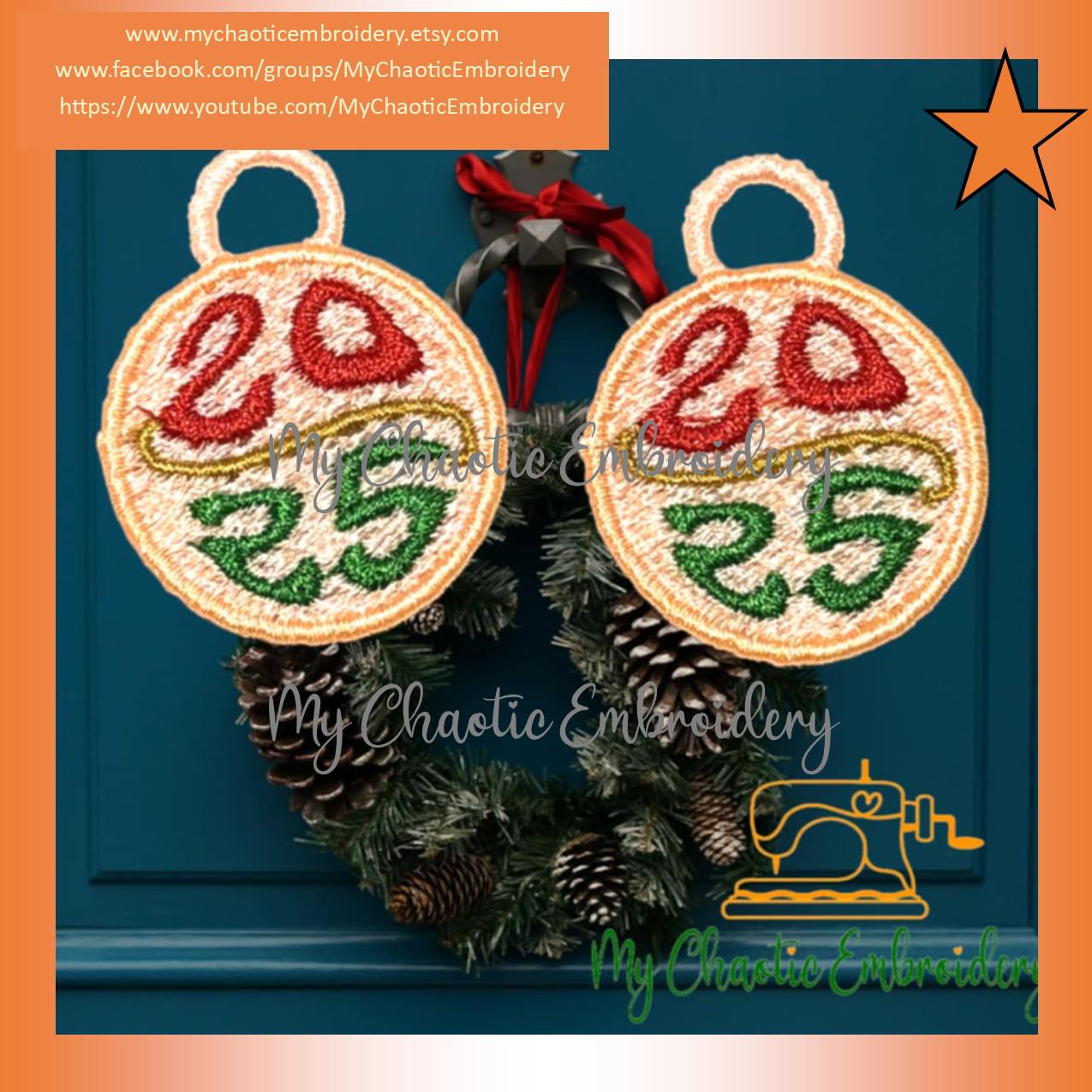 4x4 FSL Free Standing Lace Round Charm Ornament 2025 or 2026
