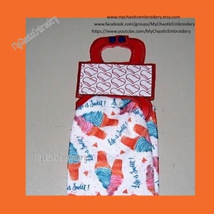 5x7 Kitchen Towel Topper holder hanger Blank Rectangle monogram ready Designs - Digital file machine embroidery tableware tablewear