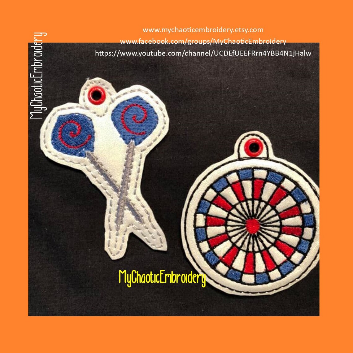 3 Designs Dart Board Bullseye Darts Keyfob Zipper Pull Etsy