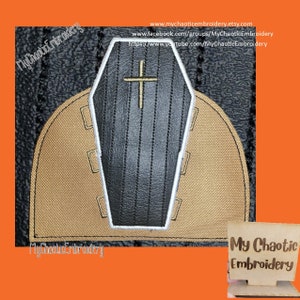 5x7 Kitchen Napkin holder cover casket coffin applique - Digital file machine embroidery tableware tablewear