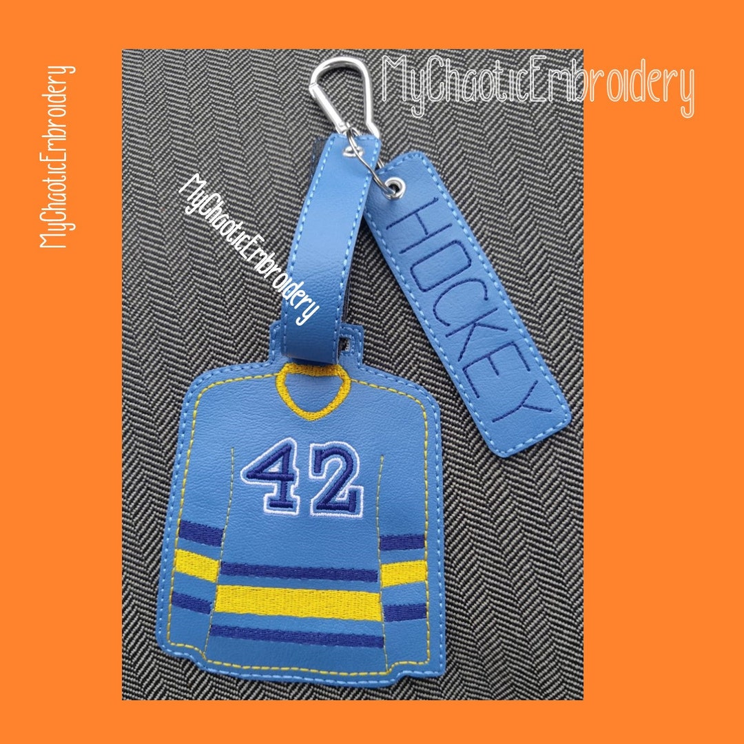 2 Design Set Hockey Bag Tag and Matching Keyfob 5x7 Read Instructions