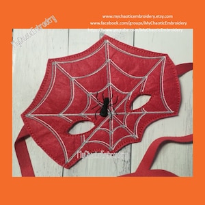 Spider spiderweb arachnid fall autumn Halloween mask set for 5x7 embroidery ITH design Digital file machine