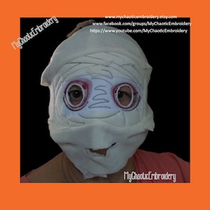 Mummy bandages Horror fall autumn Halloween mask set for 5x7 embroidery ITH design Digital file machine