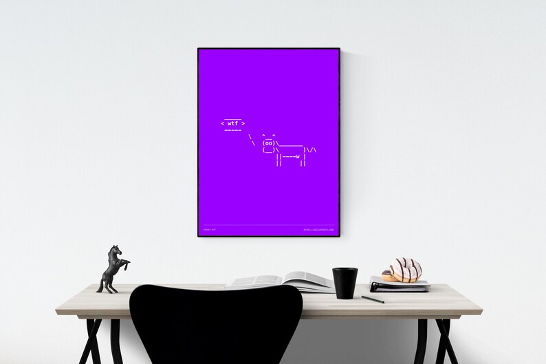 Cowsay Wtf Ascii Emoji Kunstdruck Poster