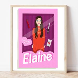 Impressão retrô da boneca Elaine - Impressão artística da bruxa do amor