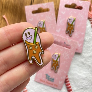 Ghost Coffee Enamel Pin - Hard Enamel Pin